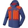 imageVenustas Mens Heated Jacket with Battery Pack Windproof Electric Insulated Heated Coat with Detachable HoodNavy