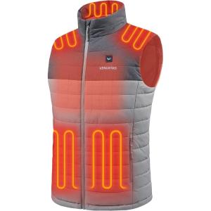 imageVenustas Mens Heated Vest with Battery Up to 20 Hours of Warmth Winter Quilted Vest for OutdoorGray Heather Grill