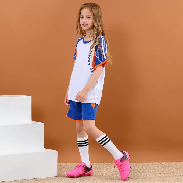 firelli Kids Athletic Soccer Cleats Boys Girls Lace-up Outdoor Football Shoes