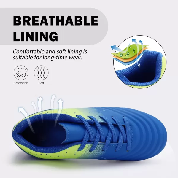 firelli Kids Athletic Soccer Cleats Boys Girls Lace-up Outdoor Football Shoes