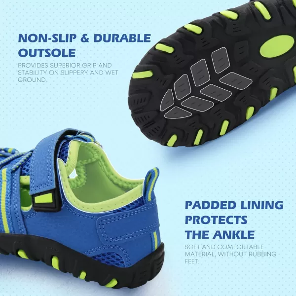 firelli Kids Closed Toe Water Sandals Boys Girls Outdoor Athletic Strap Breathable Summer Sport Sandal