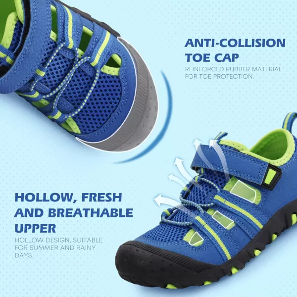 firelli Kids Closed Toe Water Sandals Boys Girls Outdoor Athletic Strap Breathable Summer Sport Sandal