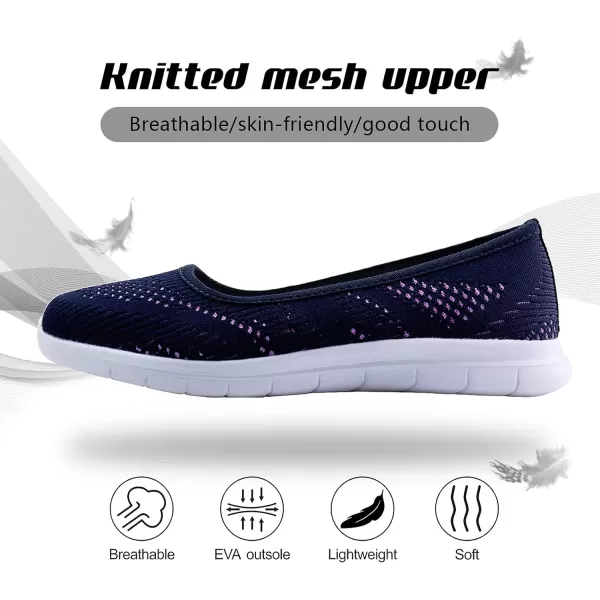 firelli Women Slip On Loafers Breathable Knit Casual Flat Walking Shoes