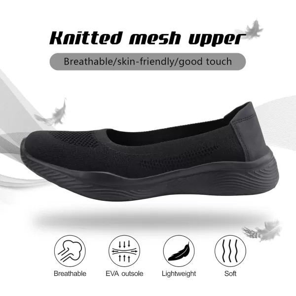 firelli Women Slip On Loafers Breathable Knit Casual Flat Walking Shoes