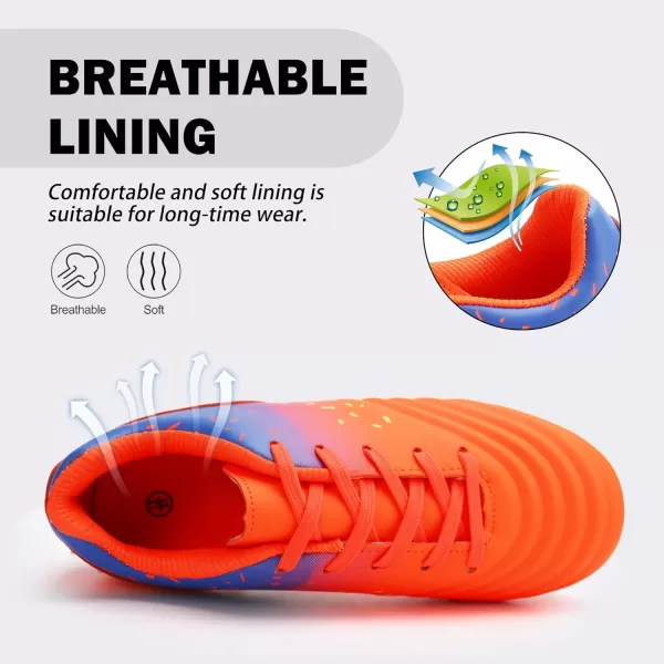 firelli Kids Athletic Soccer Cleats Boys Girls Lace-up Outdoor Football Shoes