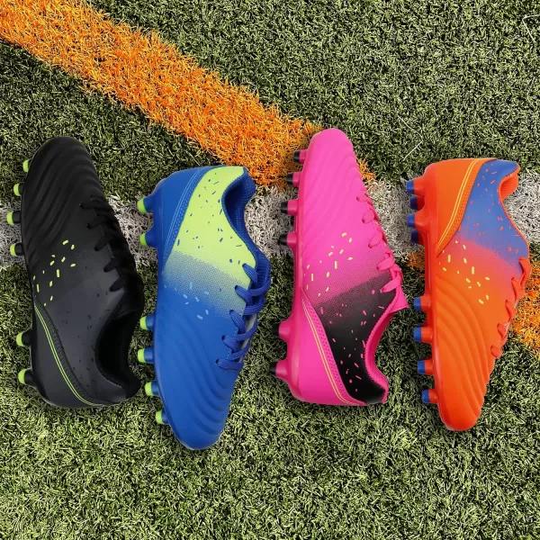 firelli Kids Athletic Soccer Cleats Boys Girls Lace-up Outdoor Football Shoes