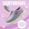 imagefirelli Kids Loafers Boys Girls Canvas Walking Shoes School ShoesGrey Purple