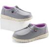 imagefirelli Kids Loafers Boys Girls Canvas Walking Shoes School ShoesGrey Purple