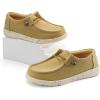 imagefirelli Kids Loafers Boys Girls Canvas Walking Shoes School ShoesTan