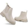 imagefirelli Women Ankle Booties Chelsea Combat Boots Slip On Winter BootiesIvory