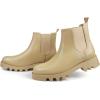 imagefirelli Women Ankle Booties Chelsea Combat Boots Slip On Winter BootiesTan