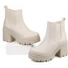 imagefirelli Women Fashion Chelsea Boots Platform Boots Classic Ankle BootiesBeige