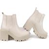 imagefirelli Women Fashion Chelsea Boots Platform Boots Classic Ankle BootiesBeige