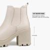 imagefirelli Women Fashion Chelsea Boots Platform Boots Classic Ankle BootiesBeige