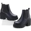 imagefirelli Women Fashion Chelsea Boots Platform Boots Classic Ankle BootiesBlack