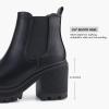imagefirelli Women Fashion Chelsea Boots Platform Boots Classic Ankle BootiesBlack