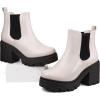 imagefirelli Women Fashion Chelsea Boots Platform Boots Classic Ankle BootiesCream