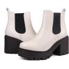 imagefirelli Women Fashion Chelsea Boots Platform Boots Classic Ankle BootiesCream