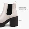 imagefirelli Women Fashion Chelsea Boots Platform Boots Classic Ankle BootiesCream