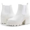 imagefirelli Women Fashion Chelsea Boots Platform Boots Classic Ankle BootiesWhite