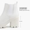 imagefirelli Women Fashion Chelsea Boots Platform Boots Classic Ankle BootiesWhite