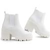 imagefirelli Women Fashion Chelsea Boots Platform Boots Classic Ankle BootiesWhite