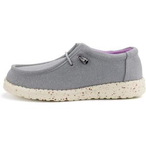 imagefirelli Kids Loafers Boys Girls Canvas Walking Shoes School ShoesGrey Purple