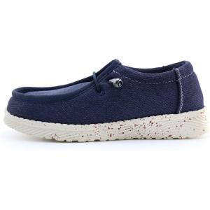 imagefirelli Kids Loafers Boys Girls Canvas Walking Shoes School ShoesNavy