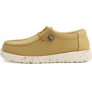 imagefirelli Kids Loafers Boys Girls Canvas Walking Shoes School ShoesTan