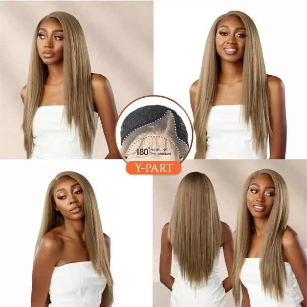 Sensationnel Bare Lace Y-Part Front Wigs - Analia glueless wide 5 inch deep part lace synthetic with preplucked Non lifting 2040 larger grid thinner lace - BareLace Y-Part Analia 