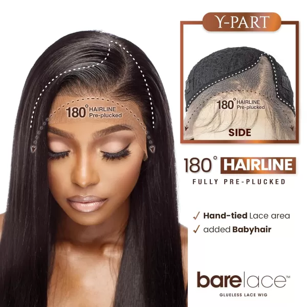 Sensationnel Bare Lace Y-Part Front Wigs - Analia glueless wide 5 inch deep part lace synthetic with preplucked Non lifting 2040 larger grid thinner lace - BareLace Y-Part Analia 