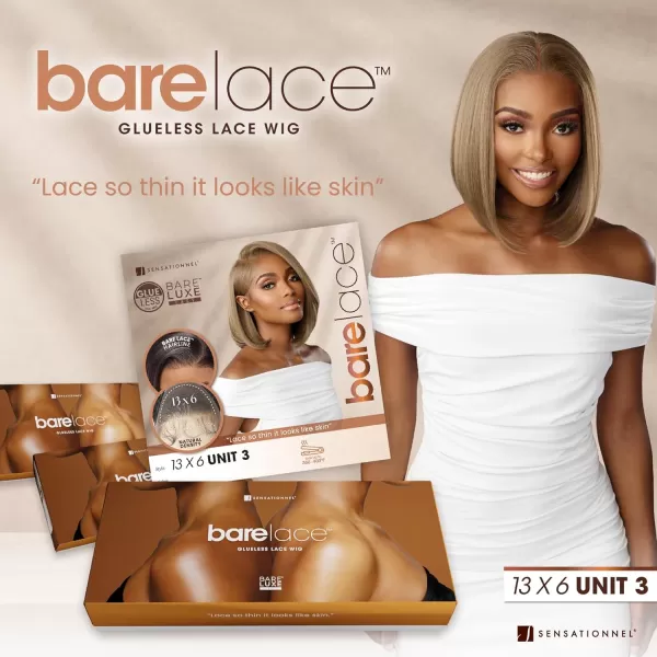 Sensationnel Bare Lace 13x6 wigs - Unit 3 Glueless synthetic with 180 degree preplucked hairline Non lifting 2040 larger grid thinner lace - BareLace unit 3 