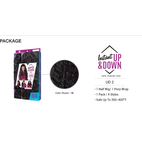 Sensationnel Half Wig N Pony Wrap Instant Up N Down UD 2 