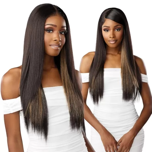 Sensationnel Bare Lace 13x6 wigs - Unit 1 Glueless synthetic with 180 degree preplucked hairline Non lifting 2040 larger grid thinner lace - BareLace unit 1 