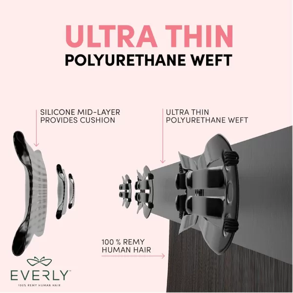 Clip in - 7 piece Remy human hair seamless silicone weft clip in with butterfly clipin technology - EVERLY 