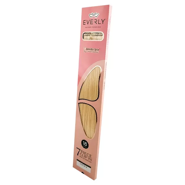 Clip in - 7 piece Remy human hair seamless silicone weft clip in with butterfly clipin technology - EVERLY 