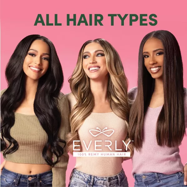 Clip in - 7 piece Remy human hair seamless silicone weft clip in with butterfly clipin technology - EVERLY 