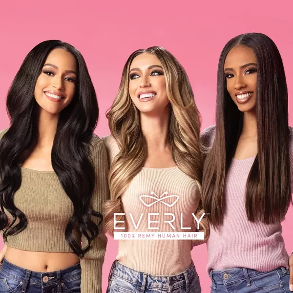 Clip in - 7 piece Remy human hair seamless silicone weft clip in with butterfly clipin technology - EVERLY 