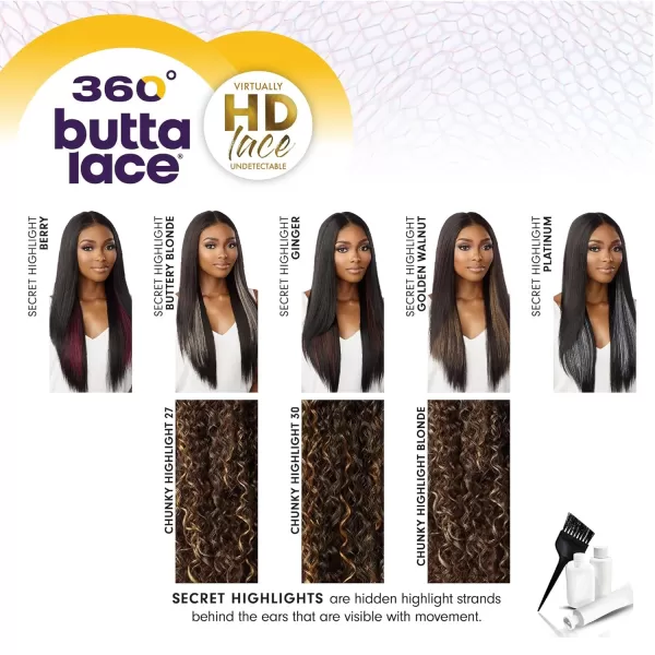 Sensationnel 360 Butta Lace Front Wigs - 360 Butta unit 4 wider parting preplucked hairline HD glueless lace - 360 Butta unit 4 