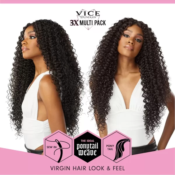 Sensationnel Vice Bundles Multi weaving - Vice Boho Curl synthetic virgin hair dupe with 2x5 Lace Closure - Vice Bundle Multi Boho Curl 