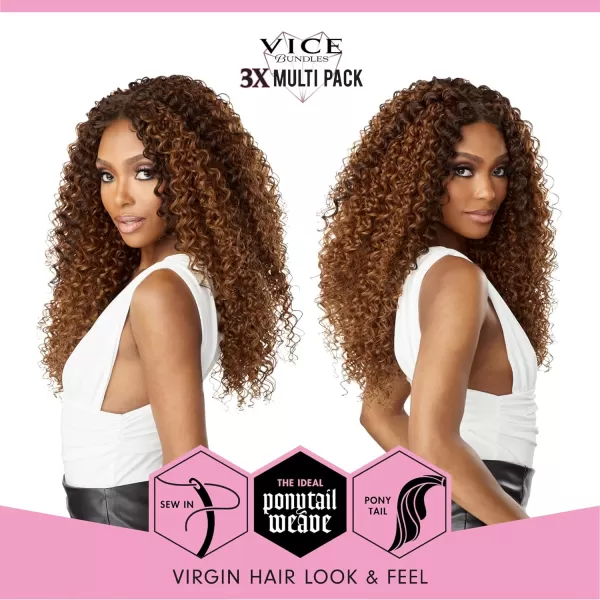 Sensationnel Vice Bundles Multi weaving - Vice Boho Curl synthetic virgin hair dupe with 2x5 Lace Closure - Vice Bundle Multi Boho Curl 