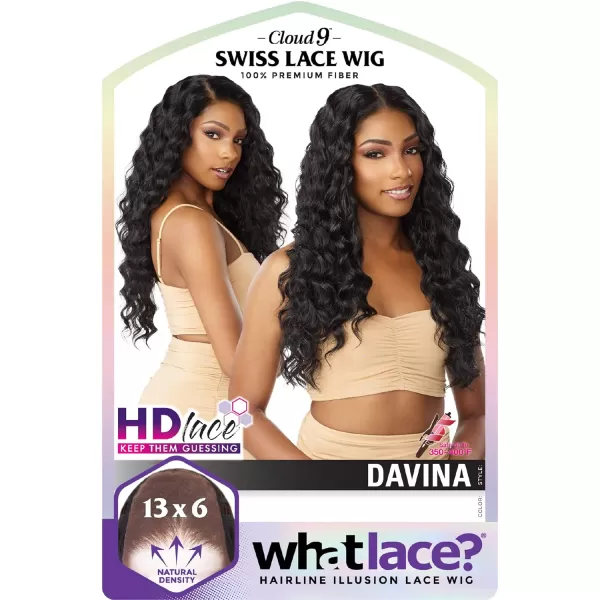 Sensationnel What Lace 13x6 Wigs - DAVINA synthetic wig Cloud 9 with preplucked hairline - Whatlace DAVINA 