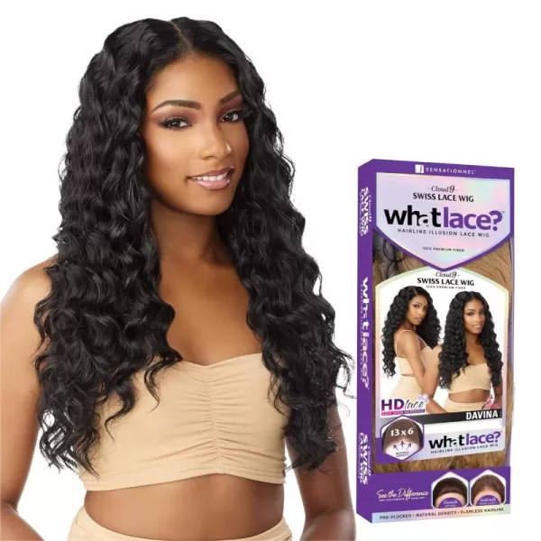 Sensationnel What Lace 13x6 Wigs - DAVINA synthetic wig Cloud 9 with preplucked hairline - Whatlace DAVINA 