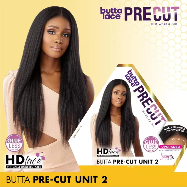 Sensationnel Butta Lace precut Front Wigs - unit 2 glueless precut lace extra wide 5 inch deep part synthetic wig pre-cut pre tweezed smaller knot hairline - Butta pre cut unit 2 