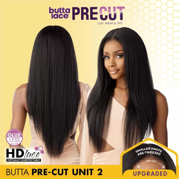 Sensationnel Butta Lace precut Front Wigs - unit 2 glueless precut lace extra wide 5 inch deep part synthetic wig pre-cut pre tweezed smaller knot hairline - Butta pre cut unit 2 
