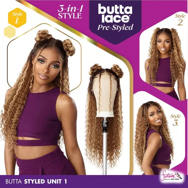 Sensationnel Butta Pre-styled Lace Front Wigs - Butta prestyled unit 1 glueless 2 way hand tied part lace synthetic wig preplucked hairline - Butta Styled Unit 1 