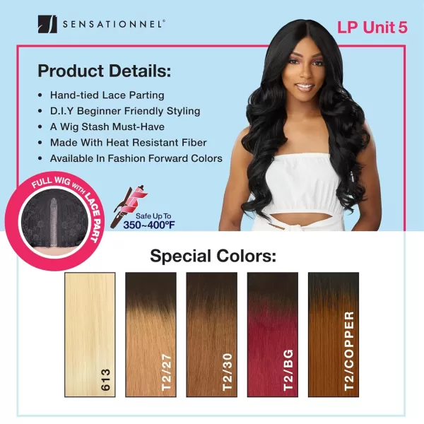 Sensationnel Dashly Lace Part Full Wig - Unit 5 hand tied parting for a natural finish synthetic hair 4 Inch Deep Part - Dashly Lace Part unit 5 