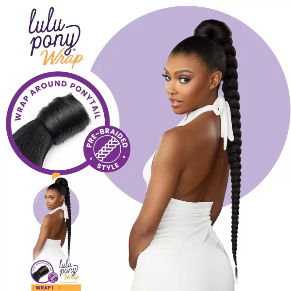 Sensationnel Lulu Pony Wrap - high heat synthetic yaki pony tail or up do wig piece - LULU PONY Wrap 1 