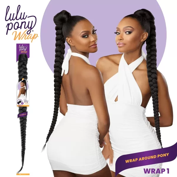 Sensationnel Lulu Pony Wrap - high heat synthetic yaki pony tail or up do wig piece - LULU PONY Wrap 1 