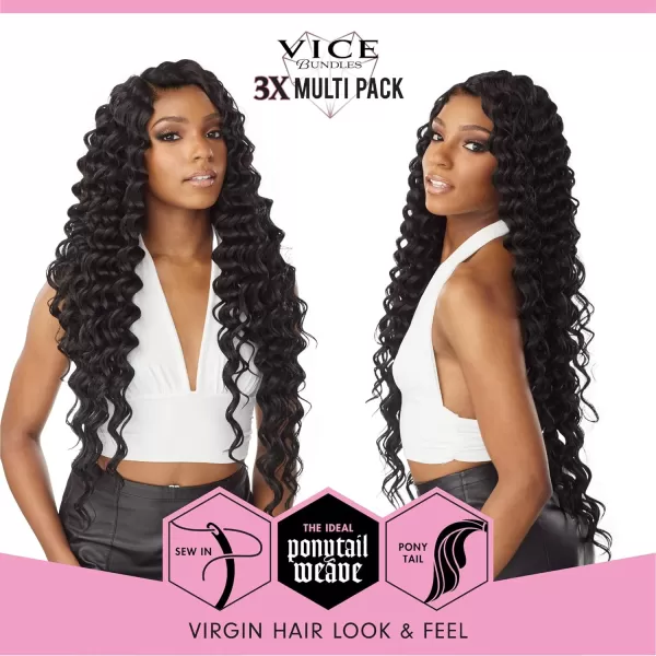 Sensationnel Vice Bundles Multi weaving - Vice Deep Twist synthetic virgin hair dupe with 2x5 Lace Closure - Vice Bundle Multi Deep Twist 